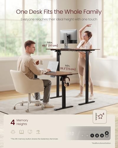 VASAGLE Electric Standing Desk, Height Adjustable, 63 x 27.6 Inches - Image 4