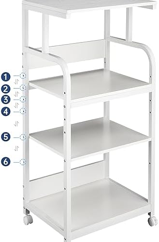 Fannova 4 Tier White Printer Shredder Stand with Storage for Home Office - Image 7