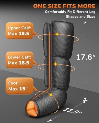 Leg Compression Massager with Heat for Circulation, Pain Relief - Image 3