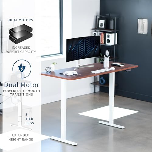 VIVO Dark Walnut 71 x 30 in Standing Desk, DESK-KIT-2W7D - Image 4