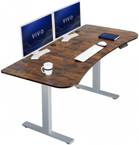 VIVO Rustic Vintage Brown 63 x 32 in Standing Desk, DESK-KIT-1G1N by VIVO