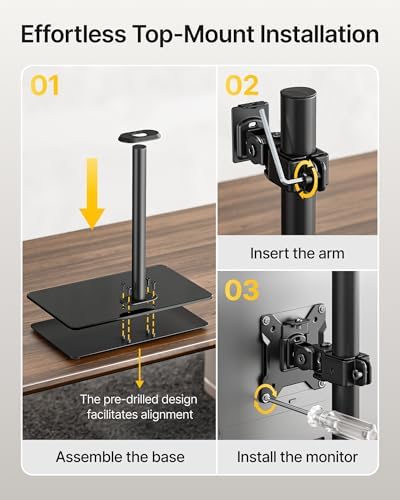 monTEK Vertical Dual Monitor Stand for 17-32", Glass Base - Image 4