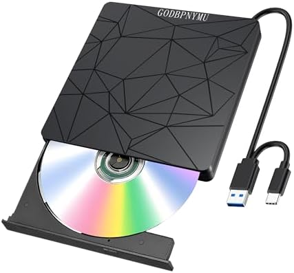 External DVD Drive USB 3.0 USB-C CD Burner CD/DVD Player by GODBPMYNU