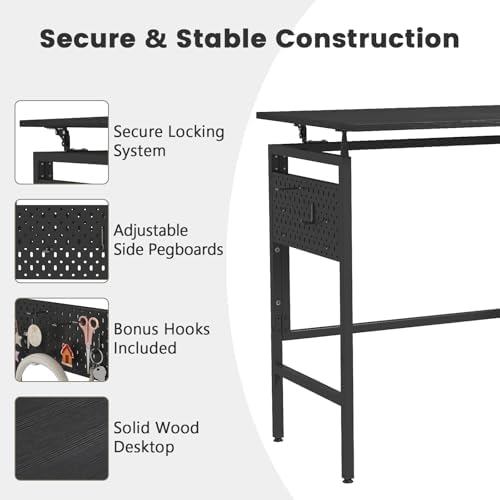 Hadulcet 31'' Foldable Computer Desk, Small Office Desk with 2 Pegboards - Image 4