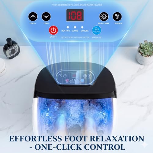 RIGHTMELL Foot Soaking Tub Foot Spa with Heat, Bubble, Ozone & Blue Light - Image 5