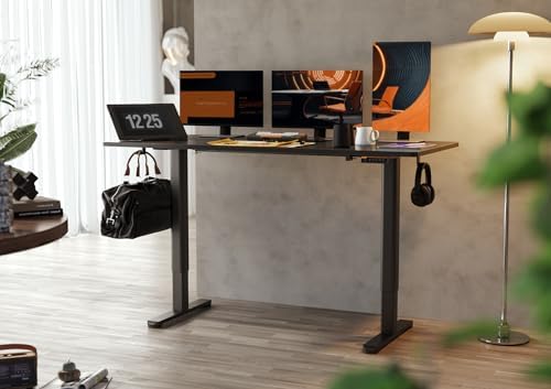 Claiks Electric Height Adjustable Standing Desk, 63x24 Inch, Black - Image 2