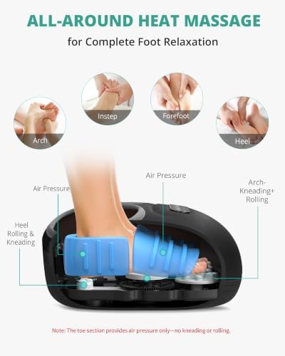 Medcursor Foot Massager with Heat, 2026 Upgraded Shiatsu Foot Massagers for Delivers Pain Relief, Tired, Plantar Fasciitis, Adjustable Air Pressure, Fits Up to 13" - Image 4