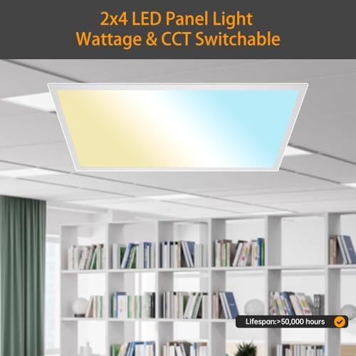 2x4ft LED Flat Panel Light with Microwave Sensor, 4PK - Image 3