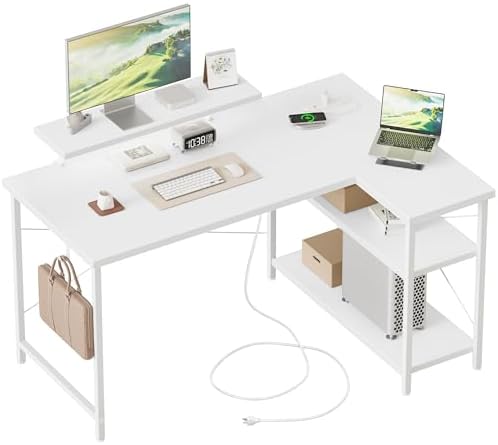 Mericonia 48 in Corner Desk with Monitor Stand, Small L Shaped Gaming Desk by MERICONIA