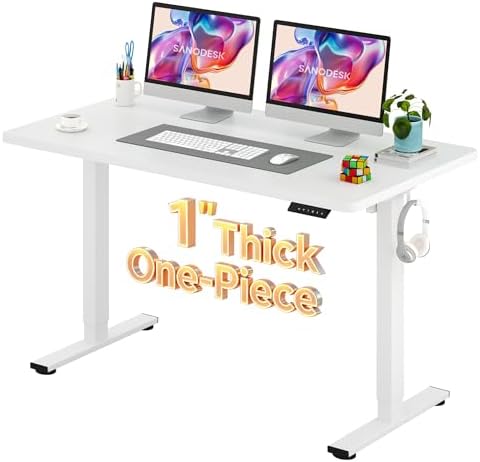 SANODESK One-Piece 1'' Thick Height Adjustable Standing Desk 55''x28'' by sanodesk