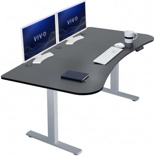 VIVO Black Carbon Fiber 63 x 32 in Standing Desk, DESK-KIT-1G1R by VIVO
