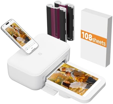 HPRT CP4100 4x6 Portable Photo Printer with 108 Sheets+2 Ribbons, Wi-Fi by HPRT