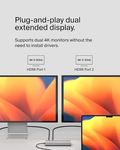 Belkin USB-C Hub 8 in 1 Dual Display - Image 5
