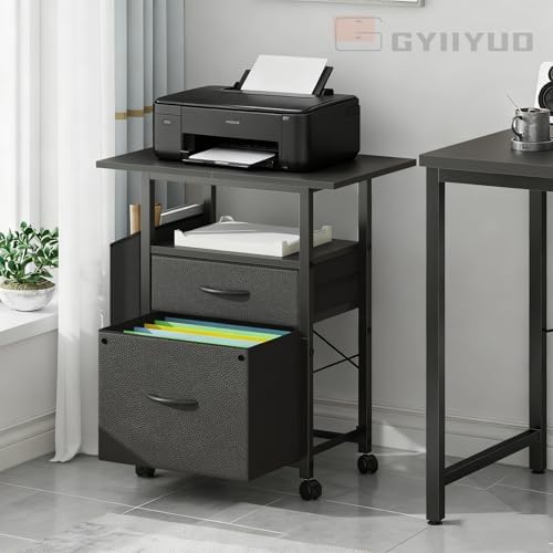 GYIIYUO 2 Drawer File Cabinet 24''W, Mobile Filing Cabinet, Printer Stand - Image 4