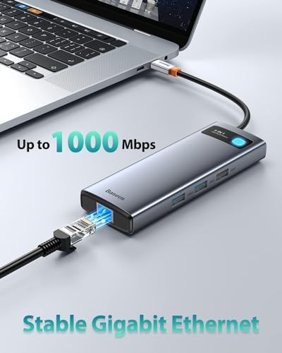 Baseus Laptop Docking Station Dual Monitor 9 in 1 USB C Hub up to 4K@120Hz - Image 4
