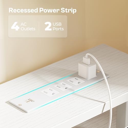 Huuger 55 inch Computer Desk with Power Outlets & 4 Drawers - Image 4