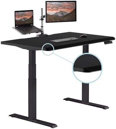 Vari ComfortEdge 48x30 Inch Adjustable Electric Standing Desk – Sit Stand VariDesk with Memory Presets, Sloped Edge, 220 LB Capacity + Tool-Free Assembly (Black Top/Black Legs) - Image 3