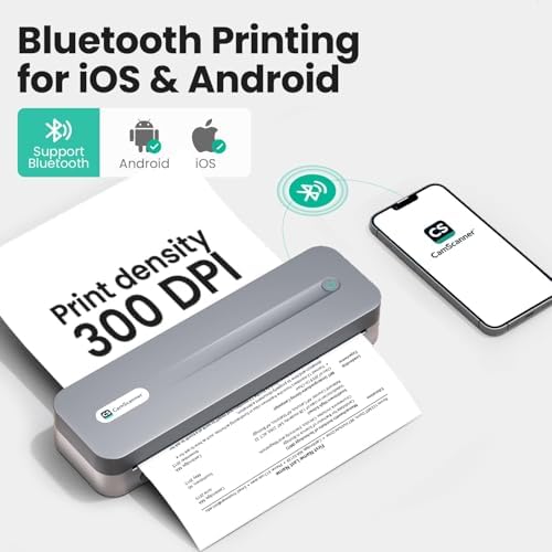 P1 Pro Portable Inkless Printer, 300 DPI Wireless Thermal Printing for iPhone Android Laptop PC, Print US Letter Documents Receipts Anywhere, for Travel Remote Work Home Office School, Grey - Image 5