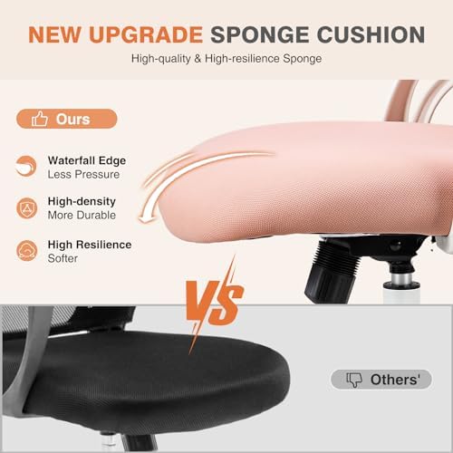 Sweetcrispy Computer Desk Chair, Mesh Office Chair with Lumbar Support - Image 5