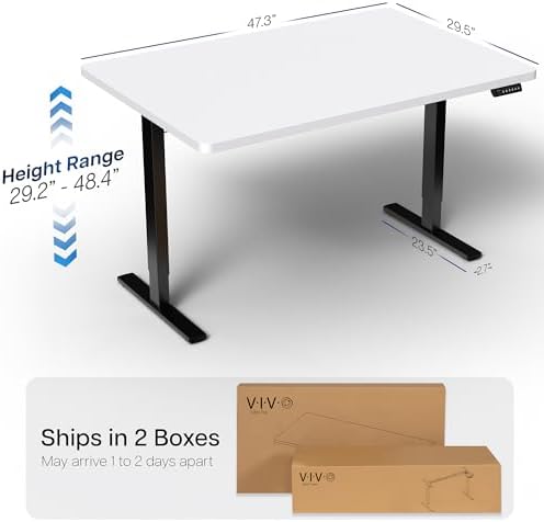 VIVO White 48 x 30 in Standing Desk, DESK-KIT-1B5W - Image 3