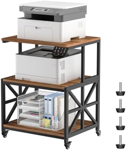 GreenForest Large Printer Stand with Wheels, 23.6"x18.9" Printer Table by GreenForest