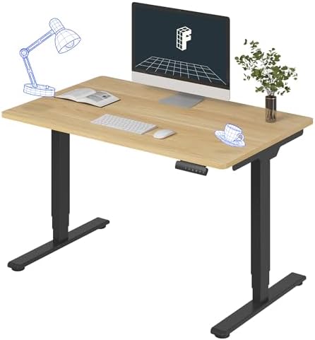 FLEXISPOT E6 3-Stage Dual Motor Electric Standing Desk 48 x 30 Sit Stand Up Desk, Holds 220 lbs, Adjustable Height w/Memory Presets, One-Piece Maple Desktop & Black Frame, Ships in 2 Boxes by Unknown