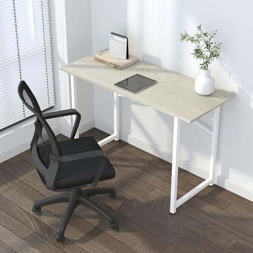 Lutown-Teen 47 inch Folding Desk, Natural and White - Image 2