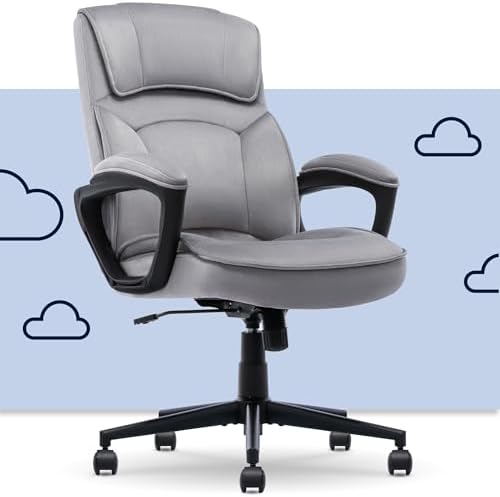 Serta Executive Office Chair with Lumbar Support, Soft Velvet Fabric Chair by Serta