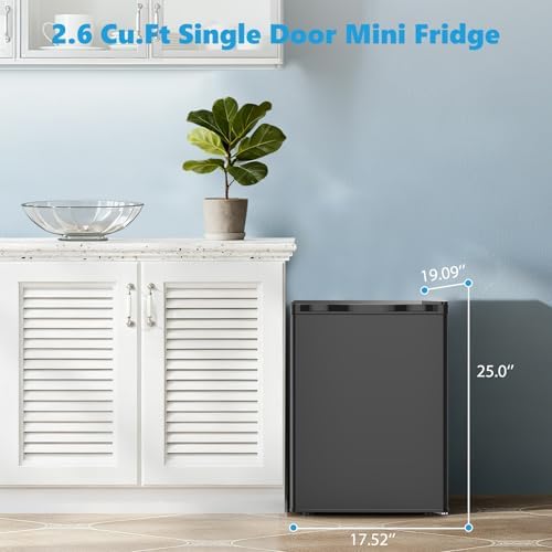 COWSAR 2.6 Cu.Ft Mini Fridge with Freezer for Bedroom Dorm, Black - Image 6