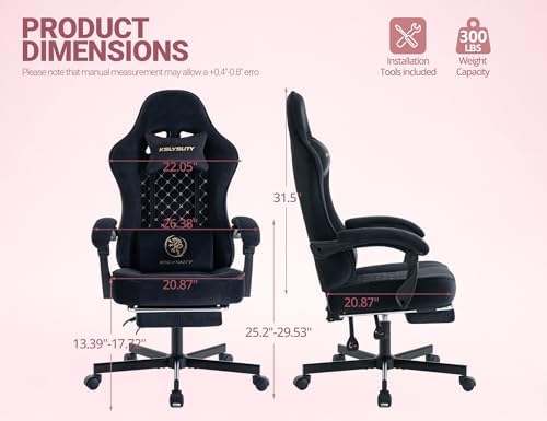 Mistpeople Gaming Chair, Ergonomic High Back Computer Chair with Footrest, Lumbar Support & Pocket Spring Cushion, Comfortable Swivel Home Office Desk Chair for Adults - Image 3