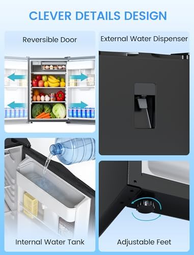 COWSAR 4.4 Cu.Ft Mini Dorm Fridge with Freezer & Water Dispenser, Black - Image 5