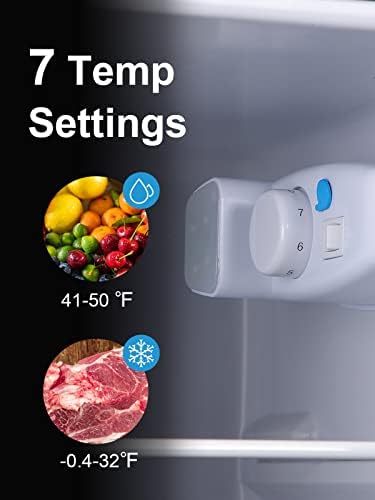KRIB BLING Refrigerator with Freezer, 3.5 Cu.Ft Mini Fridge,Lock Fresh,7 Level Adjustable Thermostat ct for Dorm, Bar, Office,Kitchen, Bedroom,Black - Image 4