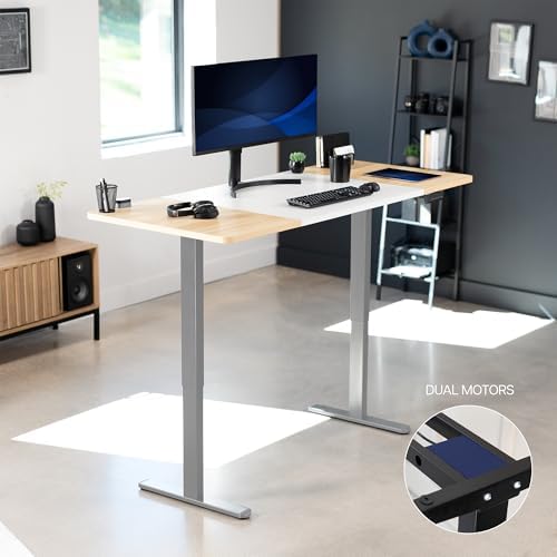 VIVO White/Light Wood 71 x 30 in Standing Desk, DESK-KIT-E2G7WC - Image 4