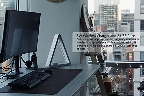 Modern LED Desk Lamp with Dimmable Light Control Wireless Charging and 2 USB Ports for Home Office Dorms Bedroom Reading Light (Black) - Image 7