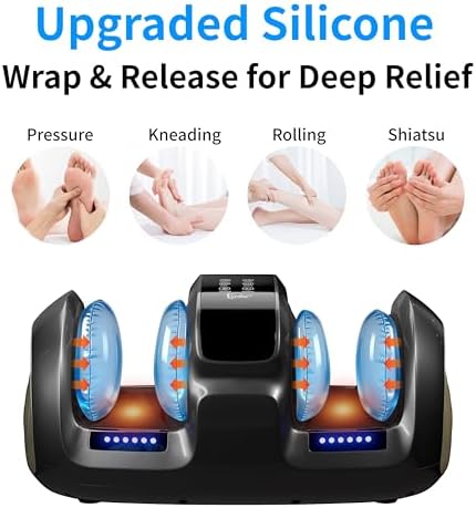 Shiatsu Foot and Calf Massager with Heat Compression, Feet Kneading Massage Machine Delivers Relief for Tired Muscles & Plantar,Pain Relief,Deep Kneading Therapy-Ideal Gifts for Women Men Dad - Image 3