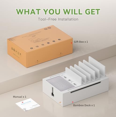 Pezin & Hulin Bamboo Charging Station-White (No USB Charger and Cables) - Image 2