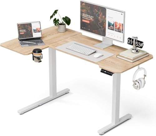 Acrolix L Shaped Electric Standing Desk,43x31.5 Reversible,Oak by Acrolix