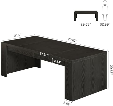 Tribesigns 70.9-Inch Executive Desk - Image 2