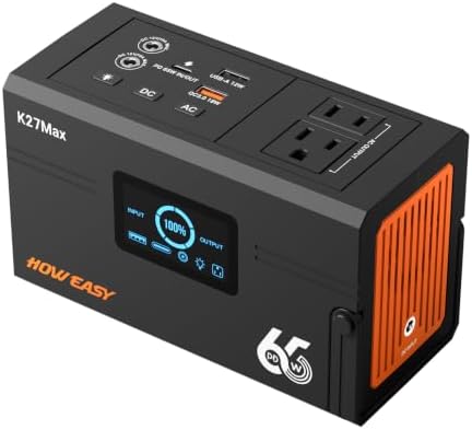 HOWEASY Portable Power Station 135W（270W Peak),Backup Lithium Battery by HOWEASY