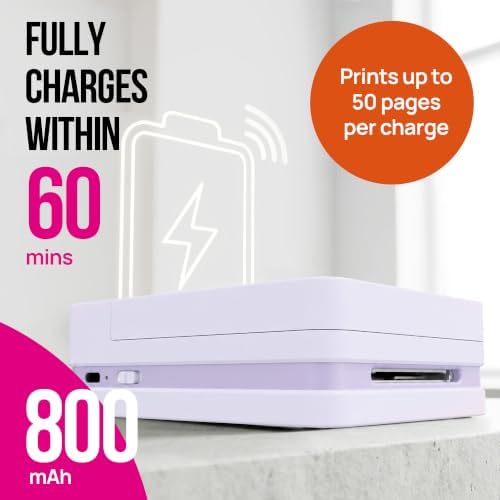 Nelko PP01 Photo Printer, 2x3 Portable Mini Printer with 100 Sheets, Purple - Image 6