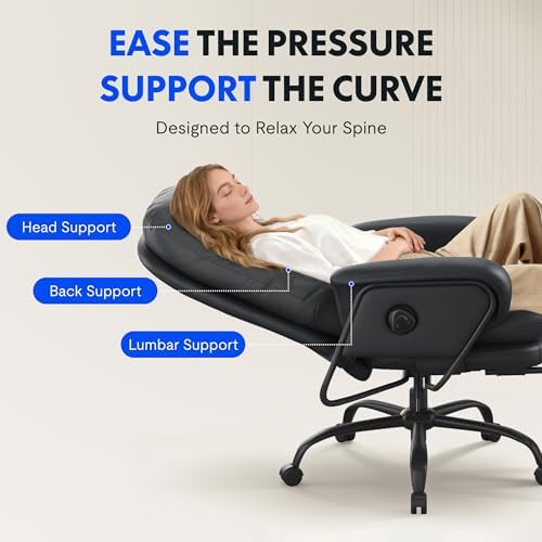 FLEXISPOT Multi-Task Ergonomic Office Chair with Footrest, Black, HC4 - Image 4