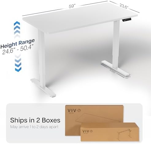 VIVO White 60 x 24 in Standing Desk, DESK-KIT-2W6W - Image 3
