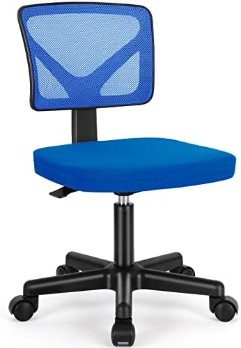 Sweetcrispy Small Armless Desk Chair, Mesh Rolling Office Chairs by Sweetcrispy