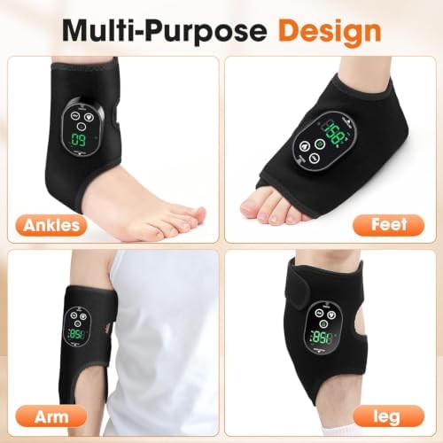 2-Pack Cordless Ankle Heating Pad with Massage for Foot & Elbow - Image 5