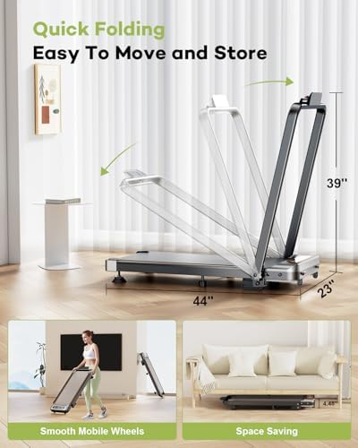Foldable Walking Pad Treadmill with 12% Incline Upgrade 3.5HP Low Noise Walking Pad Treadmill with Handle Bar 4 in 1 Under Desk Treadmills for Home/Office, 350Lbs Capacity, APP & Remote Control - Image 6