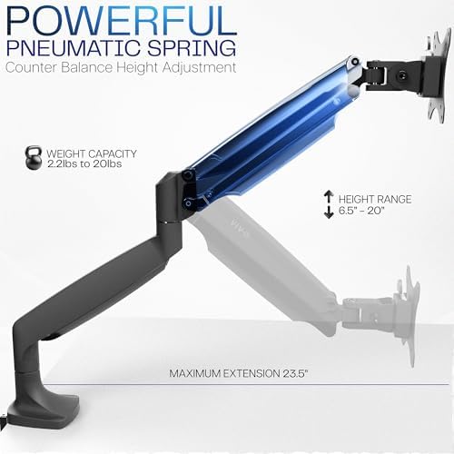 VIVO Premium Aluminum Height Adjustable Single Monitor Articulating Desk Mount Stand w/Gas Spring Arm Fits up to 32" Screen (STAND-V001Q) - Image 5