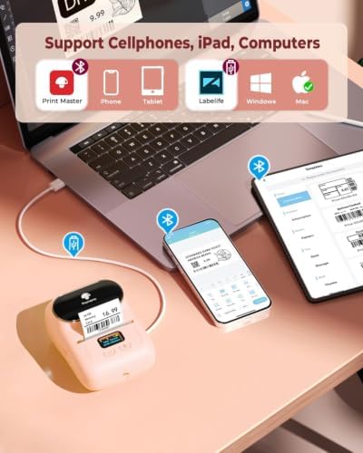 Phomemo M110 Label Maker- with 3 Packs Labels Mini Barcode Label Printer - Image 5