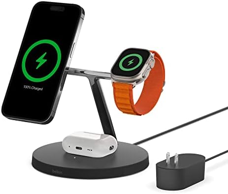 Belkin MagSafe 3 in 1 Wireless Charging Stand, 2nd Gen, 33% Faster by Unknown
