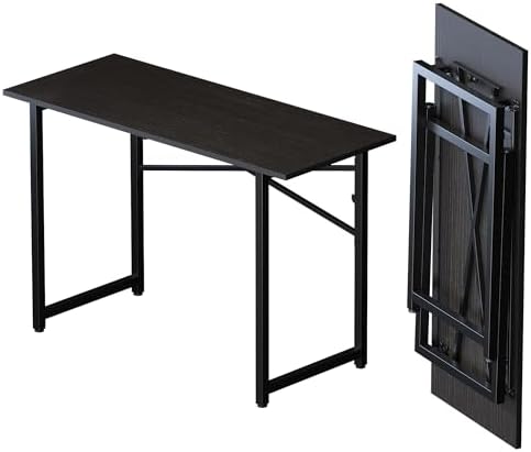 Lutown-Teen Folding Computer Desk 47 inch No Assembly Required, Black by Lutown-TeenHome