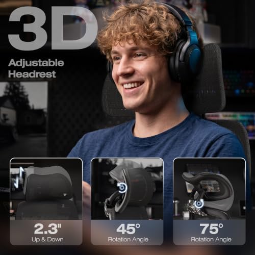 ELABEST X100 Ergonomic Mesh Office Chair with Footrest, Big and Tall Home Desk Chair with 5D Flip-Up Arms, Adjustable 3D Lumbar Support, Gaming & Executive Computer Chair (Night Reaper) - Image 4